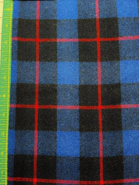 Wool - Blue Plaid 2.5 yd - Fiber to Yarn